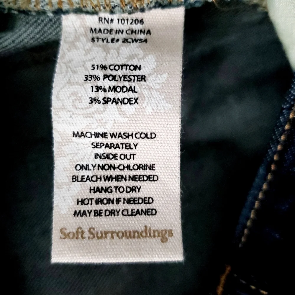 Soft Surroundings High Rise Dark Wash Skinny Jeans, Size 4